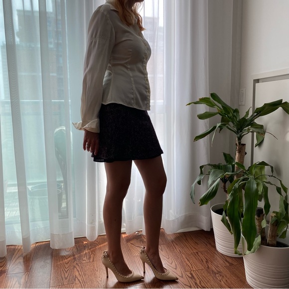 Club Monaco Burgundy Purple Pattern Mini Skirt Size 2 - Picture 6 of 7